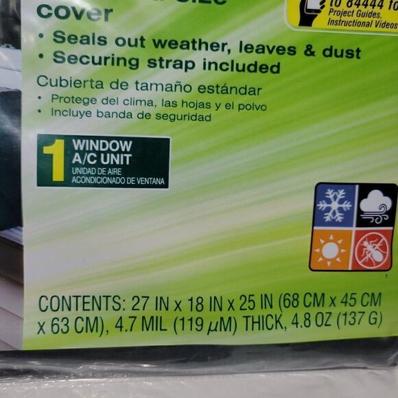 Duck Brand Window Unit Air Conditioner Cover Standard Size 27 x 18 x 25" NEW - Picture 5 of 9